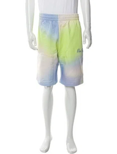 Pre-owned Blue Sky Inn Tie-dye Print Jogger Shorts W/ Tags In Yellow