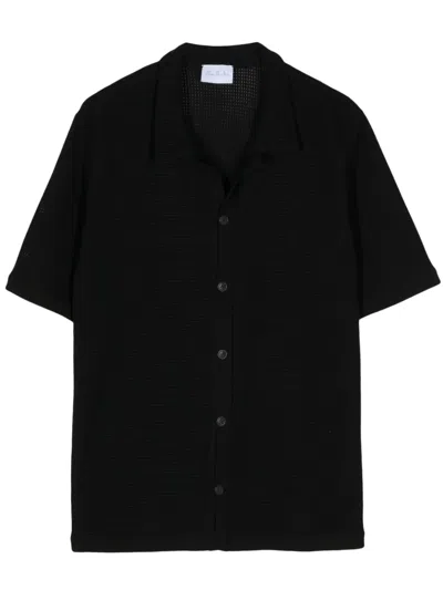 Blue Sky Inn Waffle-knit Cotton Shirt In Black