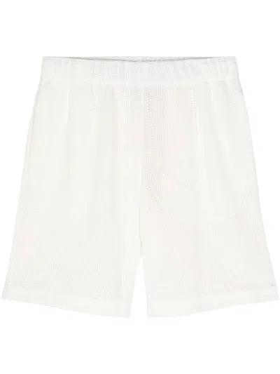 Blue Sky Inn Waffle-pattern Deck Shorts In White