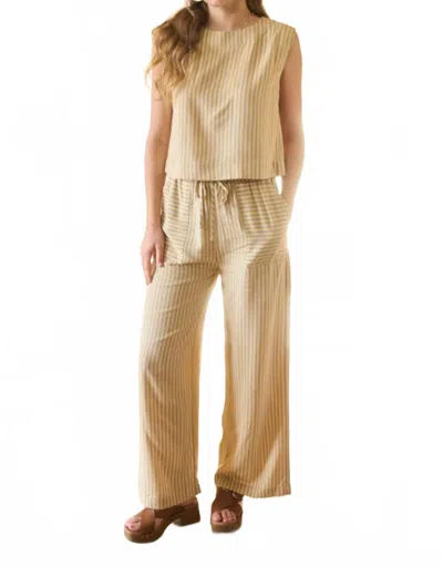 Blue Sky Papers Emily Striped Set In Beige In Sand