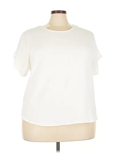 Pre-owned Blue Sol Short Sleeve Top Ivory Crew Neck Tops In White