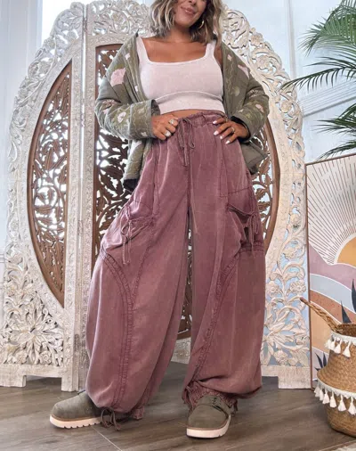 Blue Velvet Harlem Parachute Pants In Brown