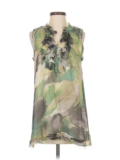 Pre-owned Blue Velvet Sleeveless Blouse In Green