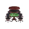 Blue Wave Kingston Walnut 3-in-1 Poker Table With 4 Arm Chairs