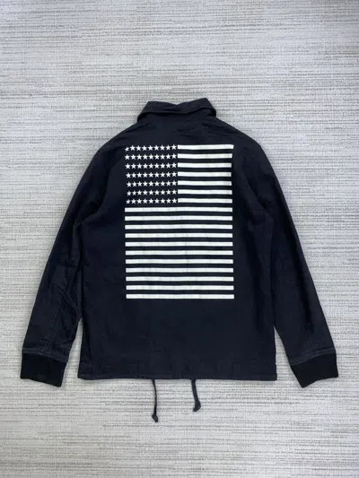 Pre-owned Blue X If Six Was Nine Vintage Blue Japan By Mangrove American Flag Coach Jacket In Black