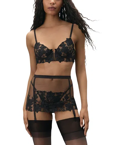 Bluebella Alara Mesh Suspender Skirt In Black