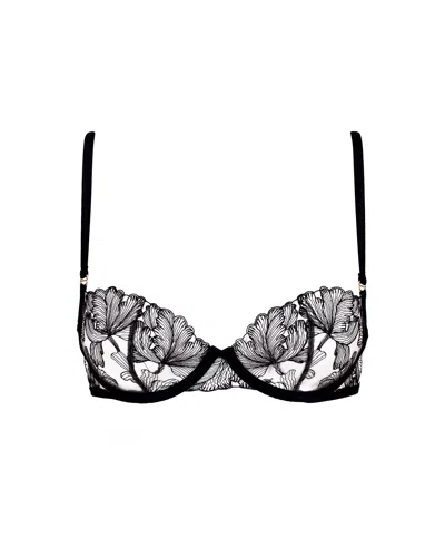 Bluebella Alula Embroidered Sheer Bra Black