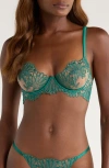 Bluebella Amaris Underwire Satin & Tulle Bra In Green