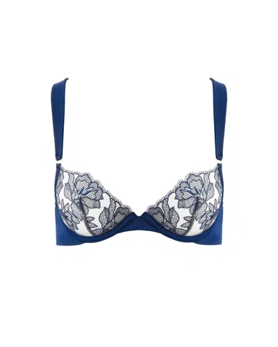 Bluebella Avery Floral Embroidered Bra Navy Peony