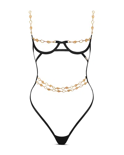 Bluebella Azalea Open Wired Bodysuit In Black