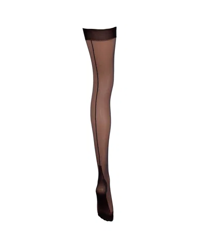 Bluebella Back Seam Leg/plain Top Stockings Black