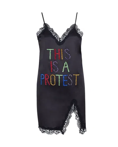Bluebella Bb X Ashish This Is A Protest Chemise In Black
