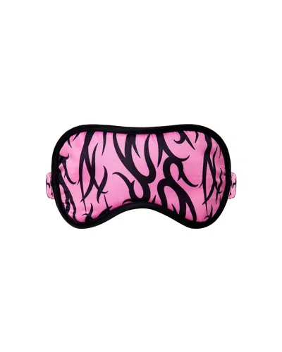 Bluebella Bb X Ashley Williams Tattoo Print Luxury Satin Eye Mask In Pink