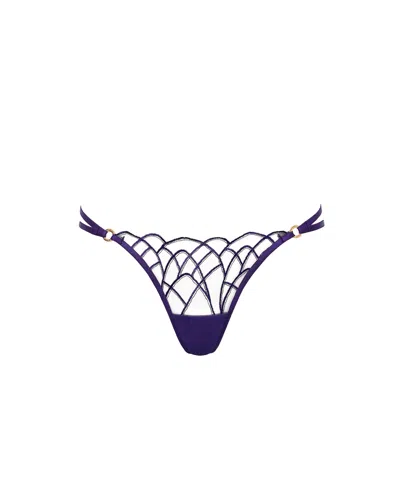 Bluebella Beatrix Thong Acai Purple/sheer In Blue