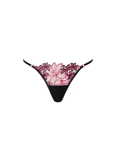 Bluebella Calantha Floral Thong Cherry Lacquer/virtual Pink In Multi