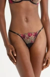 Bluebella Calista Embroidered Mesh Briefs In Multi