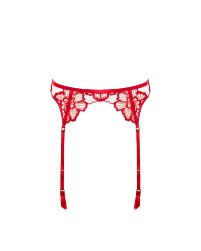 Bluebella Catalina Suspender Red/sheer In Multi