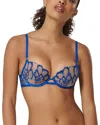 Bluebella Catalina Embroidered Mesh Underwire Bra In Egyptian Blue