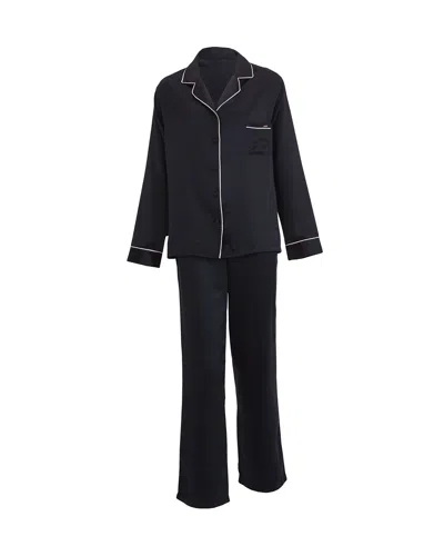 Bluebella Claudia Shirt And Trouser Set Black/pale Pink