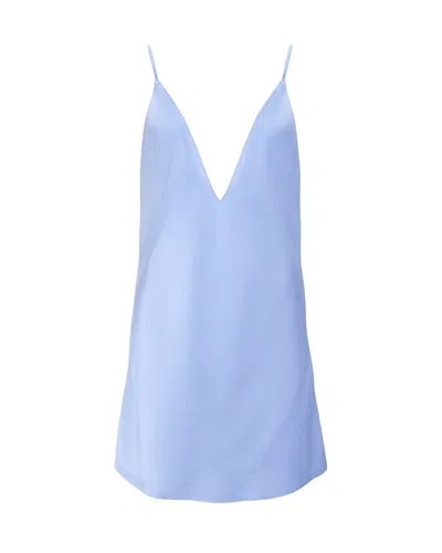 Bluebella Clea Luxury Satin Short Chemise Hydrangea Blue In Animal Print