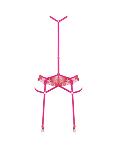 Bluebella Colette Garter Belt Harness Fuchsia Pink/orange Pepper