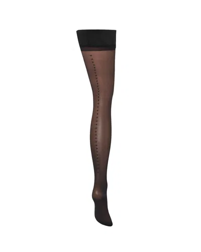 Bluebella Diamante Back Seam Leg/plain Top Stockings Black