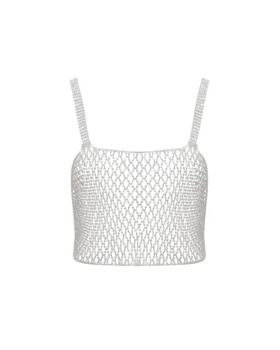 Bluebella Elsa Diamond Lattice Cami Silver/clear In White