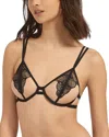 Bluebella Emerson Underwire Floral Lace Open-cup Bra In Black