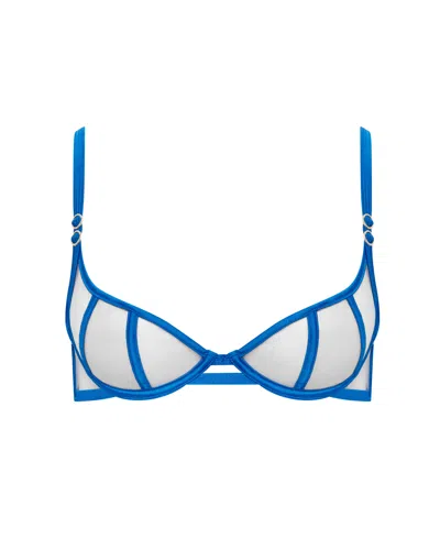 Bluebella Etta Sheer Strappy Bra Blue