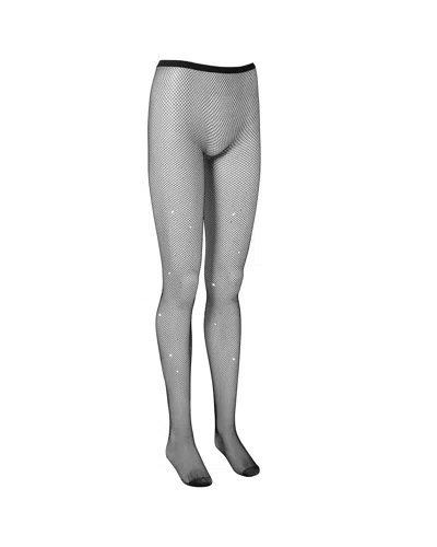 Bluebella Fishnet Rhinestone Tights Black In Gray