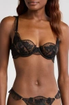 Bluebella Gabriella Embroidered Mesh Underwire Bra In Black