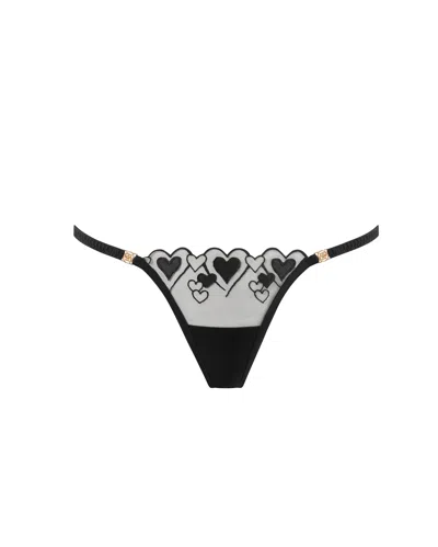 Bluebella Harlow Open Back Heart Thong Black