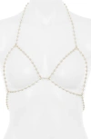 Bluebella Imitation Pearl Open Cup Bra In Pearl Collection