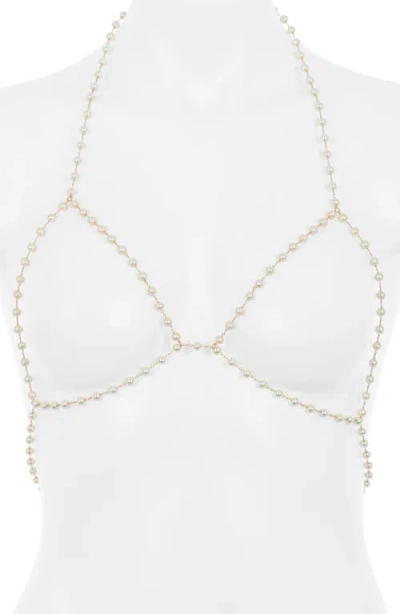 Bluebella Imitation Pearl Open Cup Bra In Pearl Collection