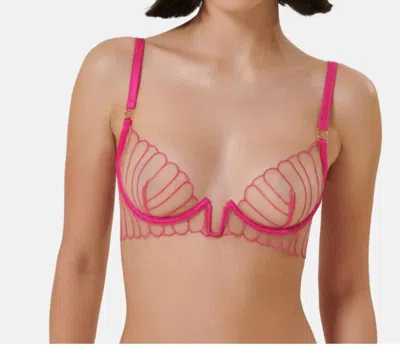 Bluebella Imogen Sheer Demi Cup Bra In Fuchsia Pink/sheer