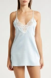 Bluebella Isabella Luxury Satin Short Chemise In Ice Water Blue