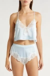 Bluebella Isabella Luxury Satin Cami And Shorts Set Ice Water Blue In Ice Water Blue