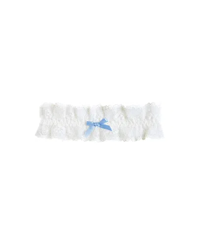 Bluebella Ivory & Blue Bridal Garter In Lace In White