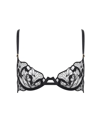 Bluebella Kalmia Floral Embroidered Bra Black