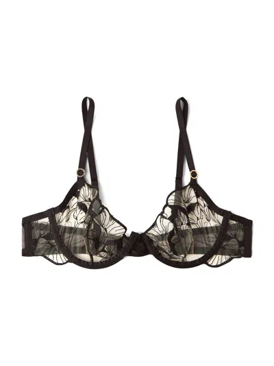 Bluebella Kalmia Wired Bra In Black Sheer