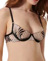 Bluebella Katerine Underwire Lace Bra In Black/pearl/sheer