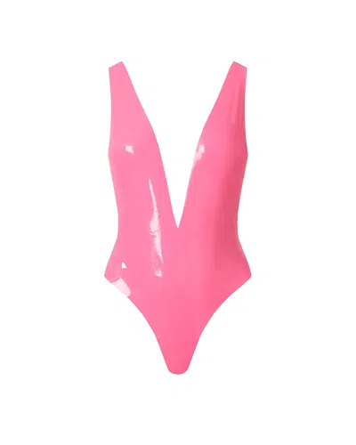 Bluebella Latex Bodysuit Pink In Multi
