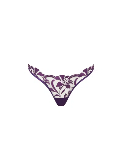 Bluebella Leonora Brief Acai Purple/sheer In Animal Print