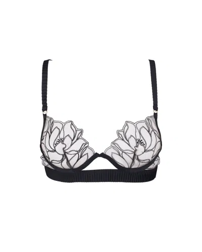 Bluebella Maia Embroidered Sheer Bra Black