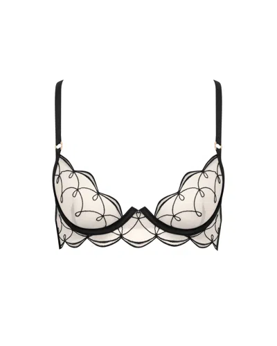 Bluebella Marceline Embroidered Sheer Bra Black