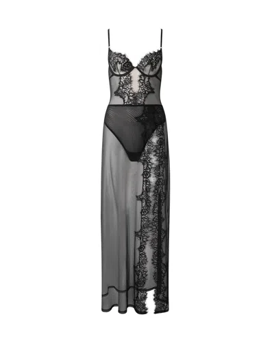 Bluebella Margo Long Chemise Black