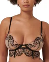 Bluebella Marisa Longline Bra In Black/sheer