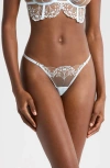 Bluebella Marisa Thong White/sheer In Ice Water Blue/sheer