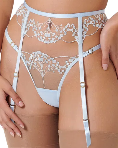 Bluebella Marisa Floral Embroidered Suspenders In Ice Water