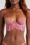Bluebella Marissa Underwire Longline Lace Bra In Pink
